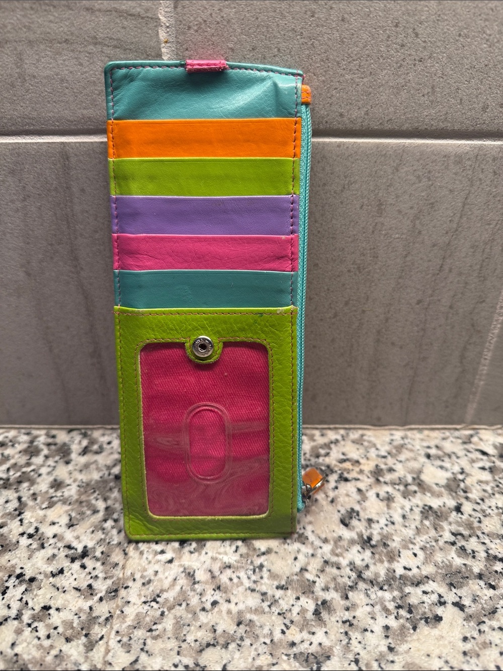 iLi Colorful Multi-Card Wallet - Bright Striped Design missing cover straps